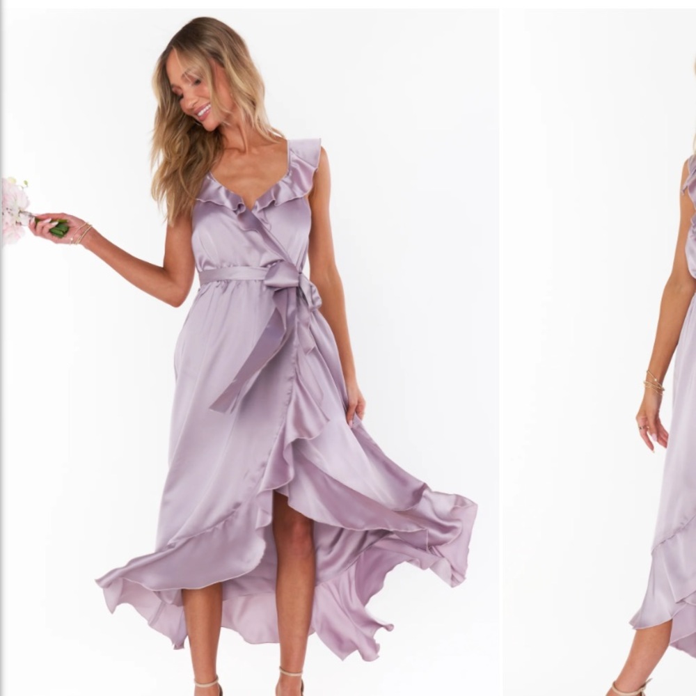 Show Me Your MuMu Lavender Ruffle Midi Dress